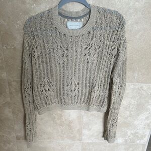 Brochu Walker Beige Knit Crew Neck Sweater